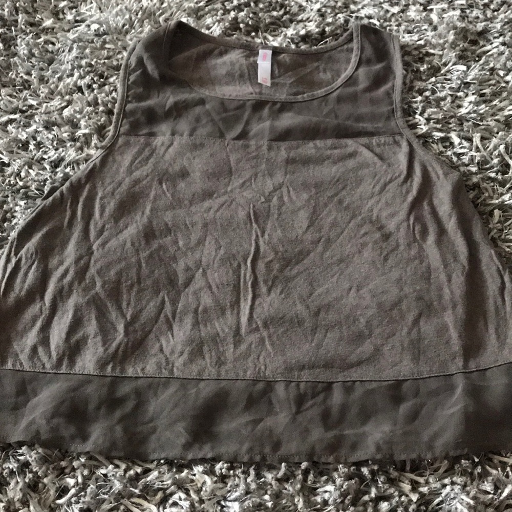 Sheer grey tank top